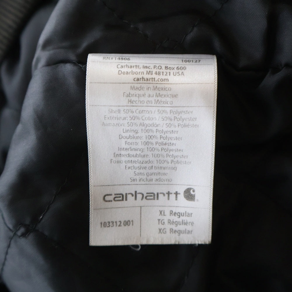 CARHARTT(カーハート) Rain Defender レインディフェンダー 裏地キルティングジップアップ パーカー フーディー ブラック
