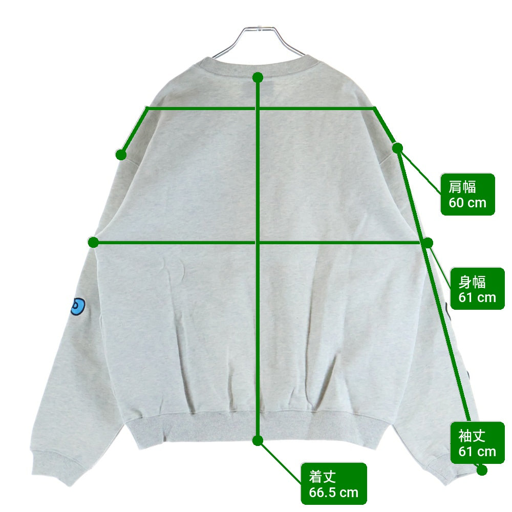 COIN PARKING DELIVERY(コインパーキングデリバリー) ×SANRIO CHARACTERS SWEAT SHIRT CPDSC-KT14 ×サンリオキャラクターズ クルーネック長袖スウェットトレーナー グレー