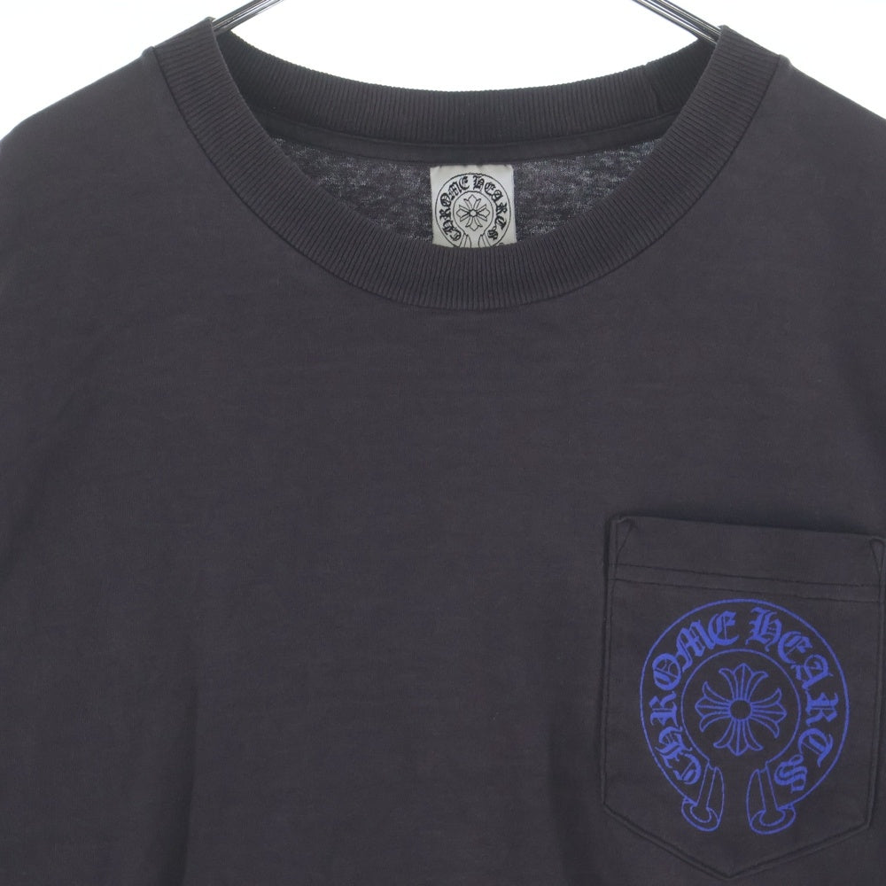 CHROME HEARTS(クロムハーツ) OLD CH PLS 胸ポケット クルーネック長袖Tシャツ ブラック