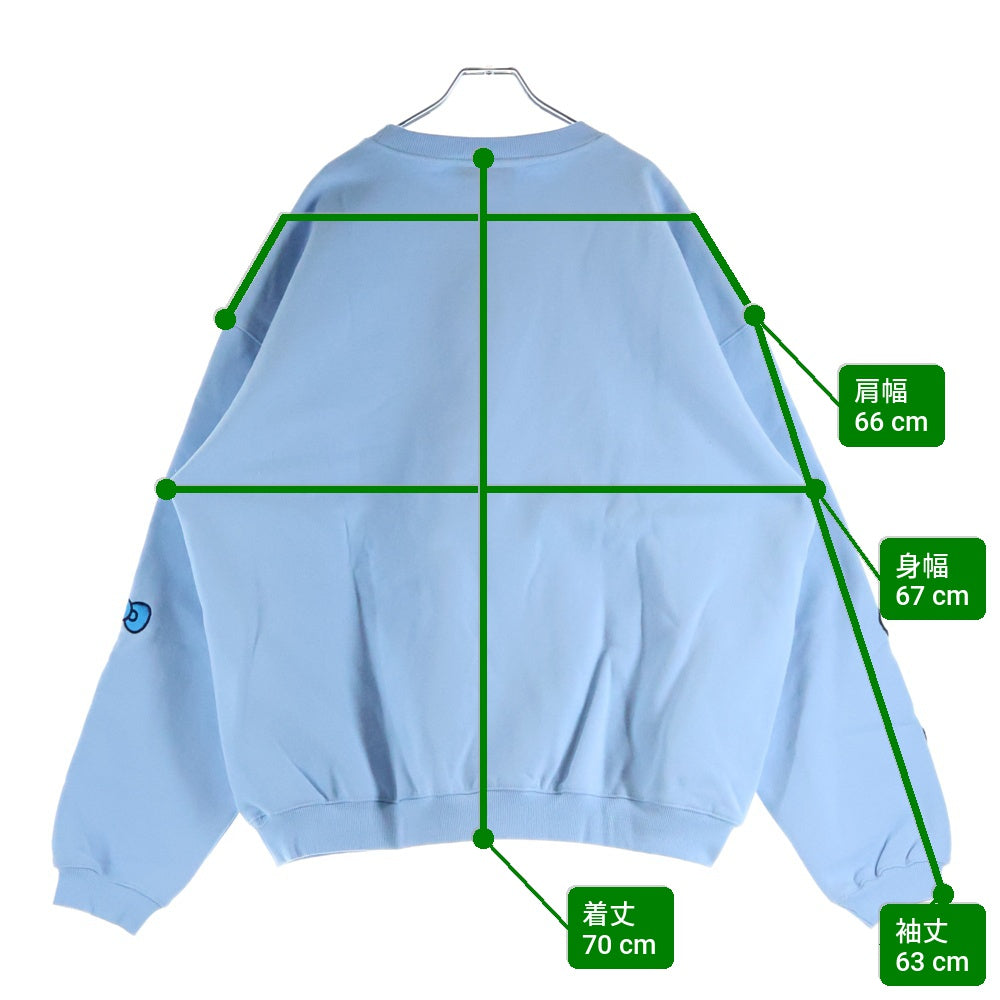 COIN PARKING DELIVERY(コインパーキングデリバリー) ×SANRIO CHARACTERS SWEAT SHIRT CPDSC-KT14 ×サンリオキャラクターズ クルーネック長袖スウェットトレーナー ブルー