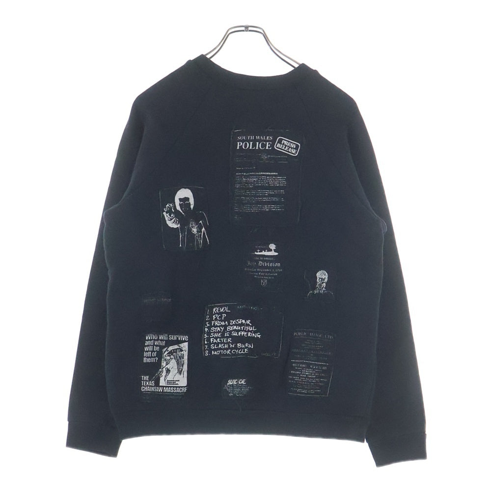 RAF SIMONS(ラフシモンズ) 01AW Archive Riot Riot Riot Patch Work Sweat ライオット期 パッチワーク スウェット ブラック