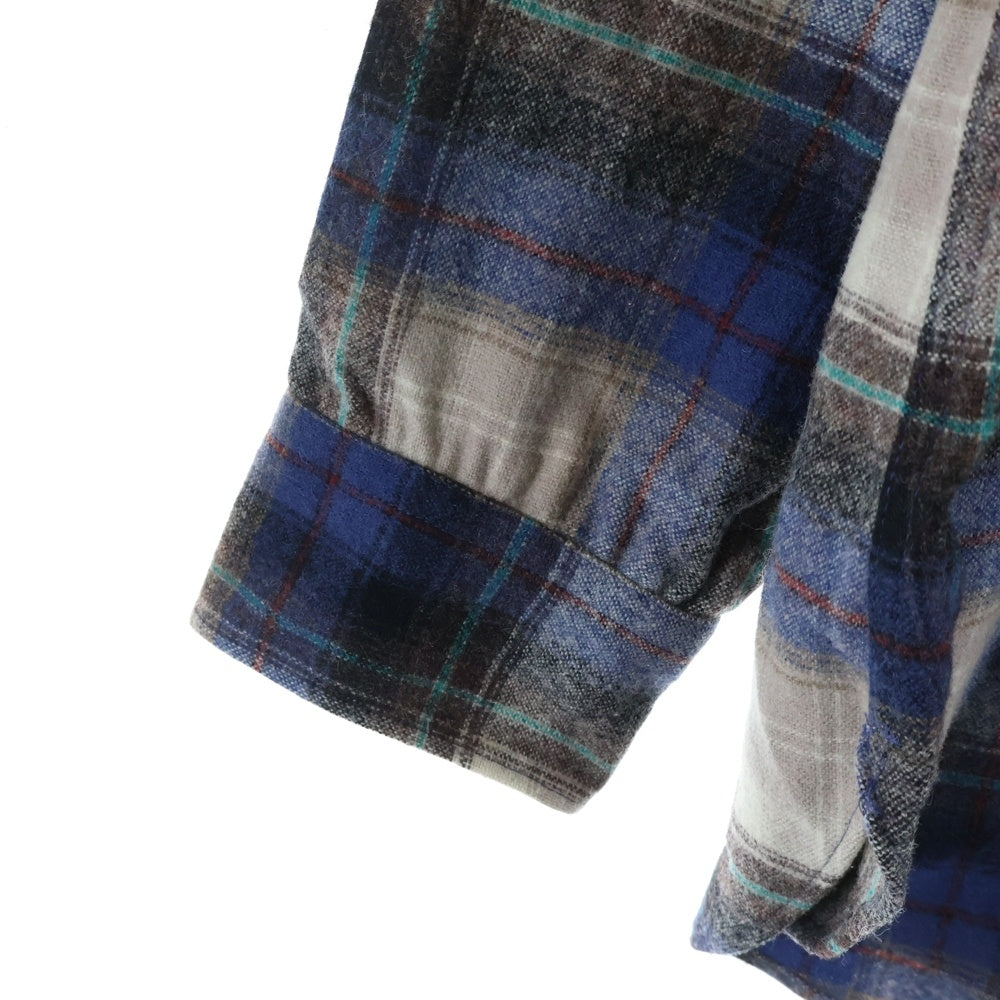 PENDLETON(ペンドルトン) 70s VINTAGE ウール ウエスタンシャツ チェック 長袖シャツ スナップボタン USA製 グレー×ブルー