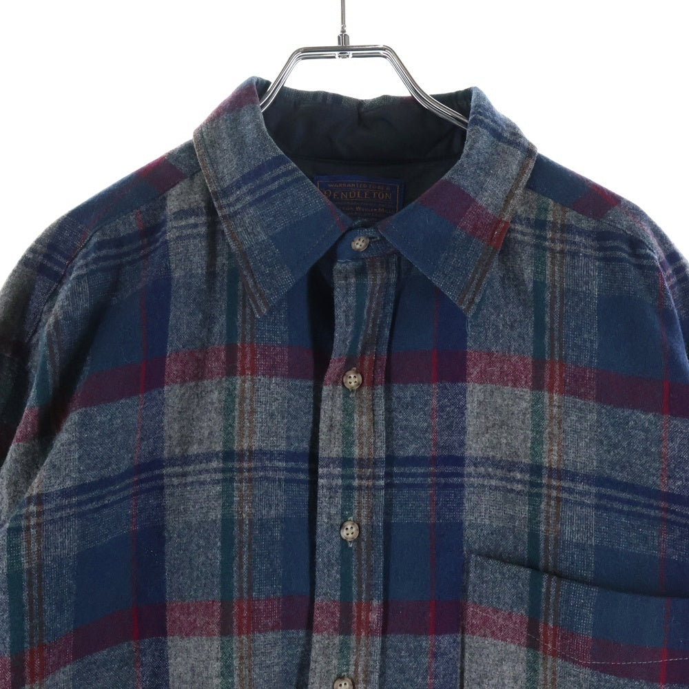 PENDLETON(ペンドルトン) 80s VINTAGE ウール ウエスタンシャツ チェック 長袖シャツ USA製 マルチカラー