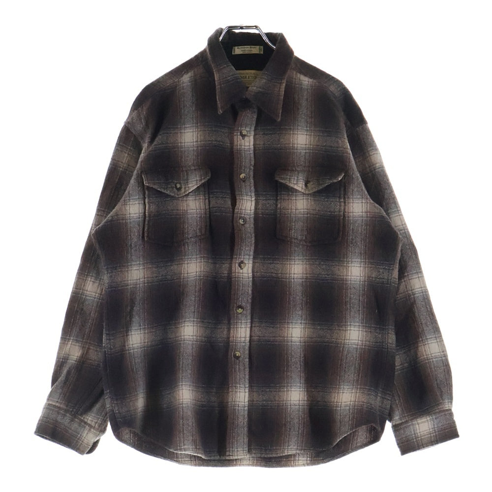 PENDLETON(ペンドルトン) VINTAGE ウール 長袖シャツ チェック ボタンダウン ブラウン×ホワイト