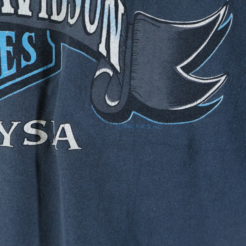 HARLEY DAVIDSON(ハーレーダビッドソン) 90s VINTAGE 1996 WILWAUKEE SOUND MACHINE 両面プリント 半袖Tシャツ カットソー ブルー