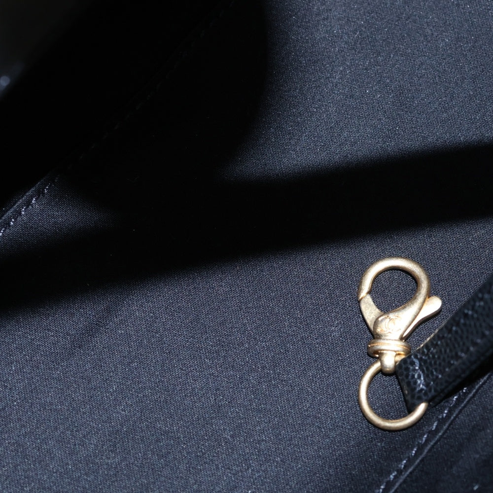 CHANEL(シャネル) シャネル25 ミディアム バックパック レザー チェーン リュック ブラック×ゴールド GJ29HE50