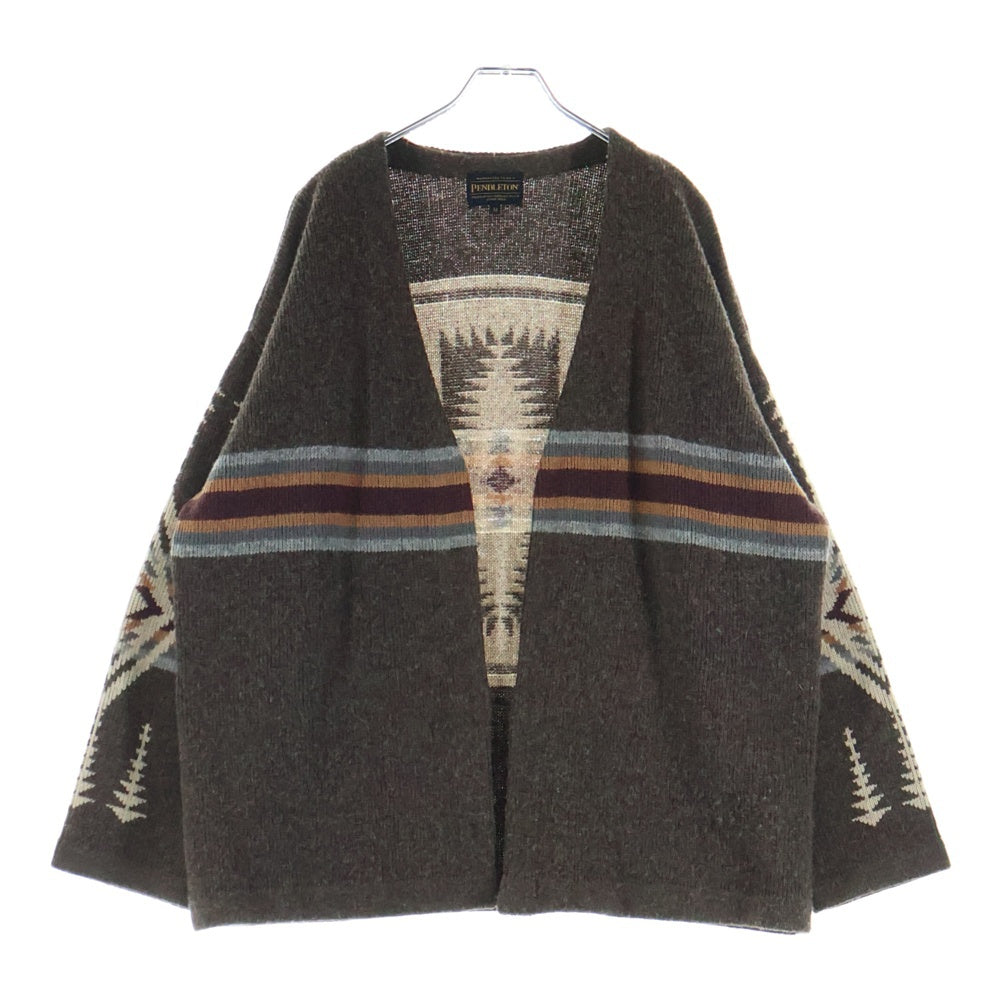 PENDLETON(ペンドルトン) ネイティブ柄 ボタンレス カーディガン ブラウン