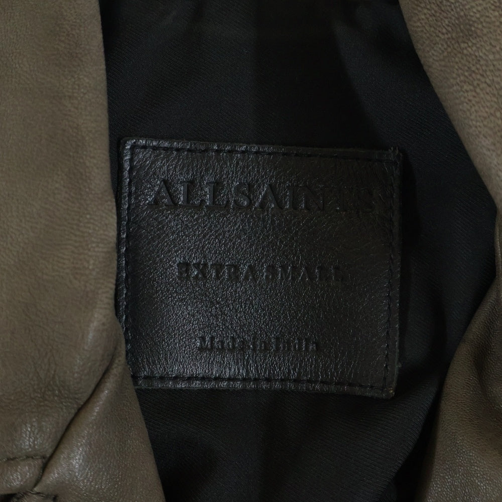 NO BRAND(ノーブランド) ALL SAINTS BRADFORD MILO BIKER ML025N マイロ レザーバイカージャケット ブラウン