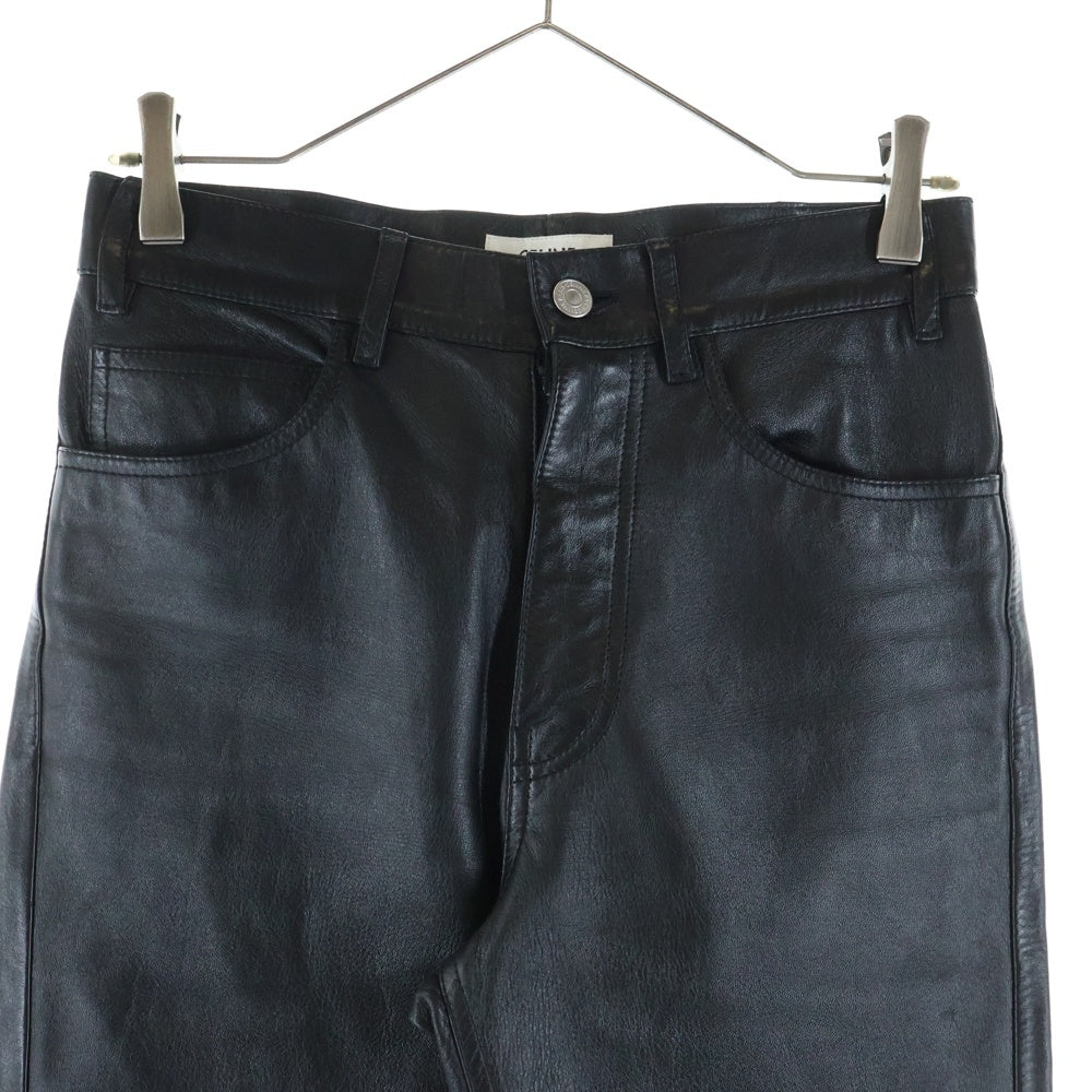 CELINE(セリーヌ) Lamb Leather Pants ラムレザーパンツ レザー ブラック 2G327280D