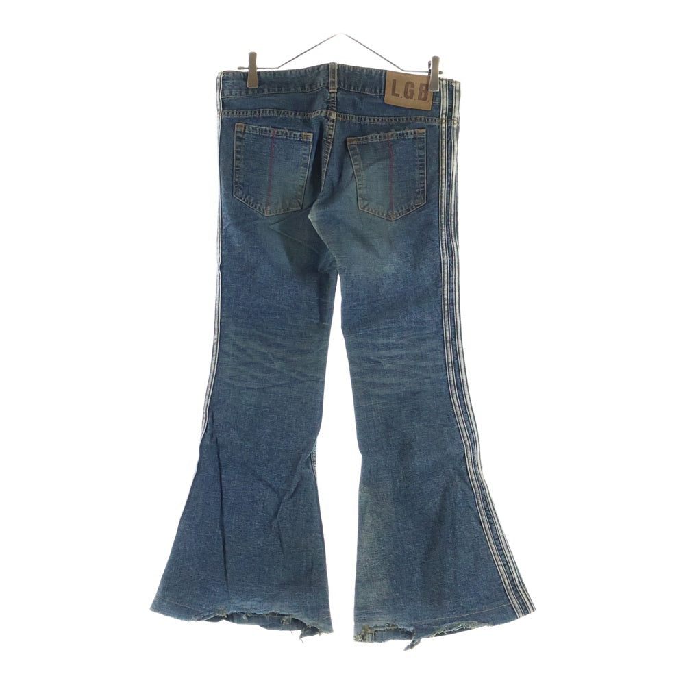 L.G.B.(ルグランブルー) 00s Y2K Side Line Bell bottom Flare Denim サイドライン フレアデニム ジーンズ インディゴ F 0088M