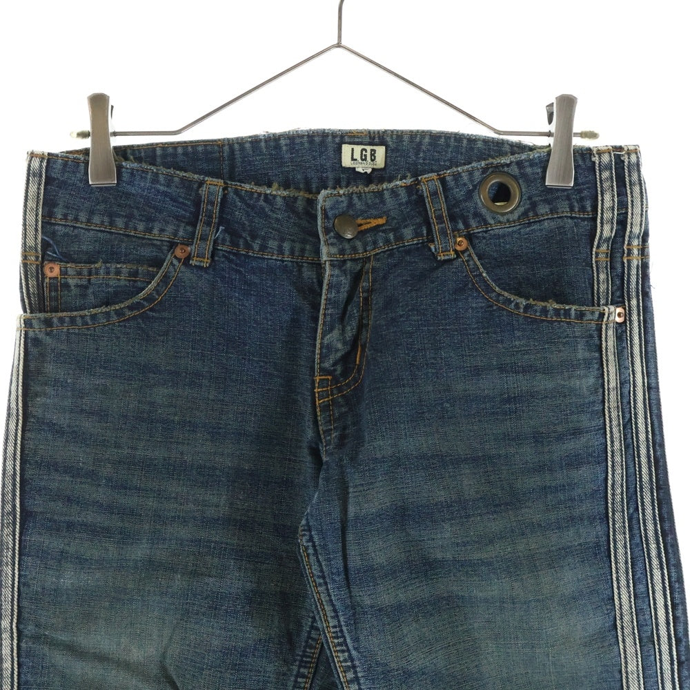L.G.B.(ルグランブルー) 00s Y2K Side Line Bell bottom Flare Denim サイドライン フレアデニム ジーンズ インディゴ F 0088M