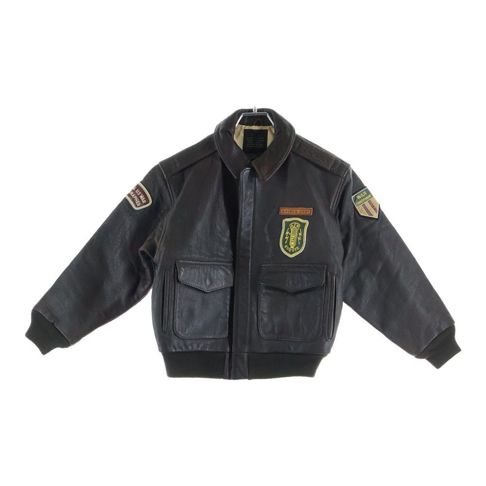 AVIREX(アヴィレックス) 80s VINTAGE A-2 Leather Flight Logo Jacket フライトレザー ロゴパッチ ジャケット ブラウン