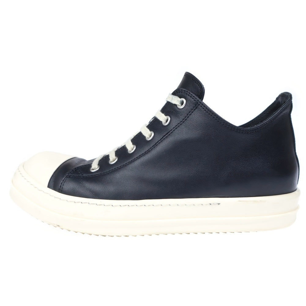 Rick Owens(リックオウエンス) 26SS Leather Low Sneaks ラモーンズ レザー ローカットスニーカー ブラック RU01E5891LCO