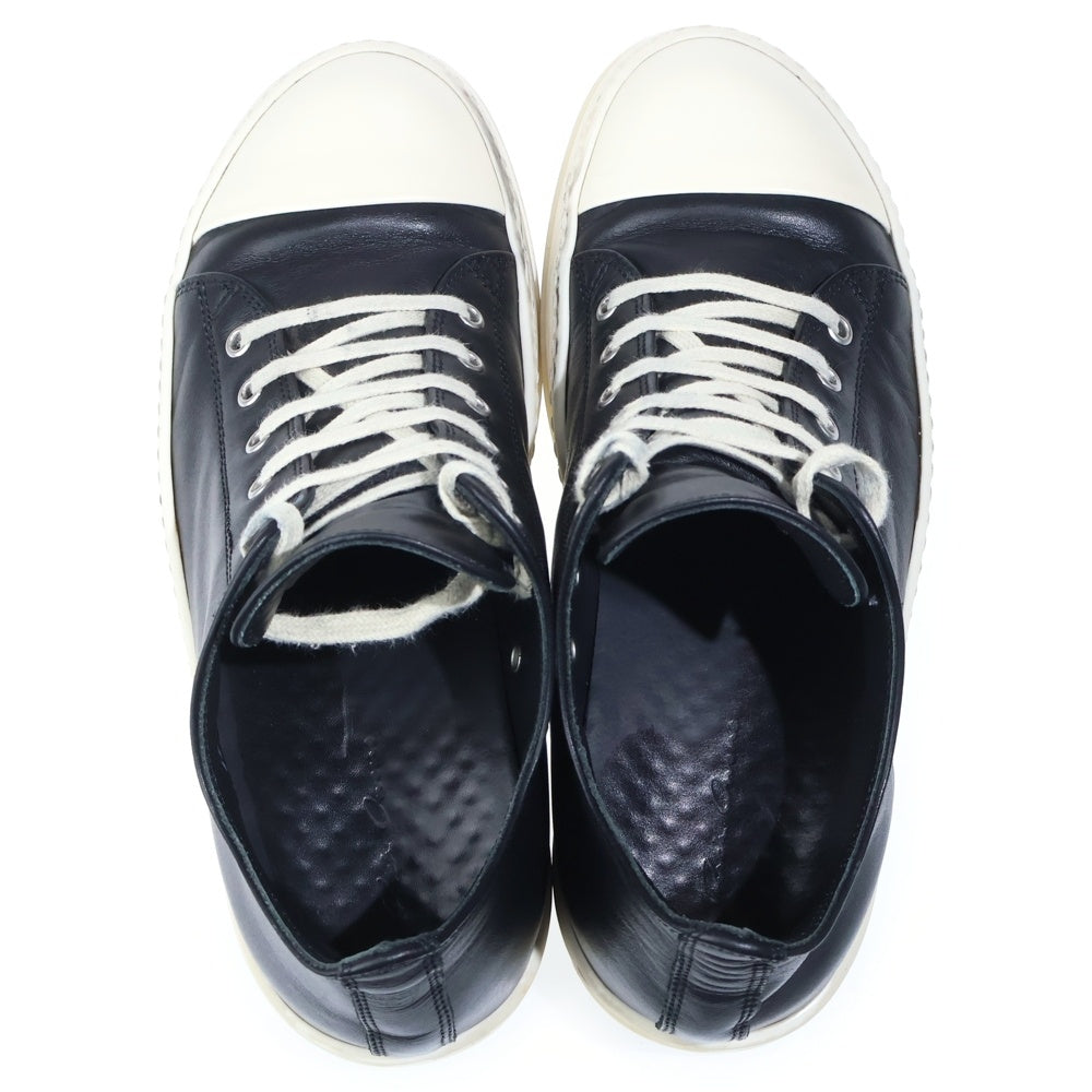 Rick Owens(リックオウエンス) 26SS Leather Low Sneaks ラモーンズ レザー ローカットスニーカー ブラック RU01E5891LCO