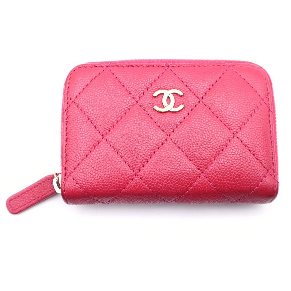 CHANEL(シャネル) マトラッセ ミニウォレット コインケース キャビアスキン レッド NXGLK7X4 レディース
