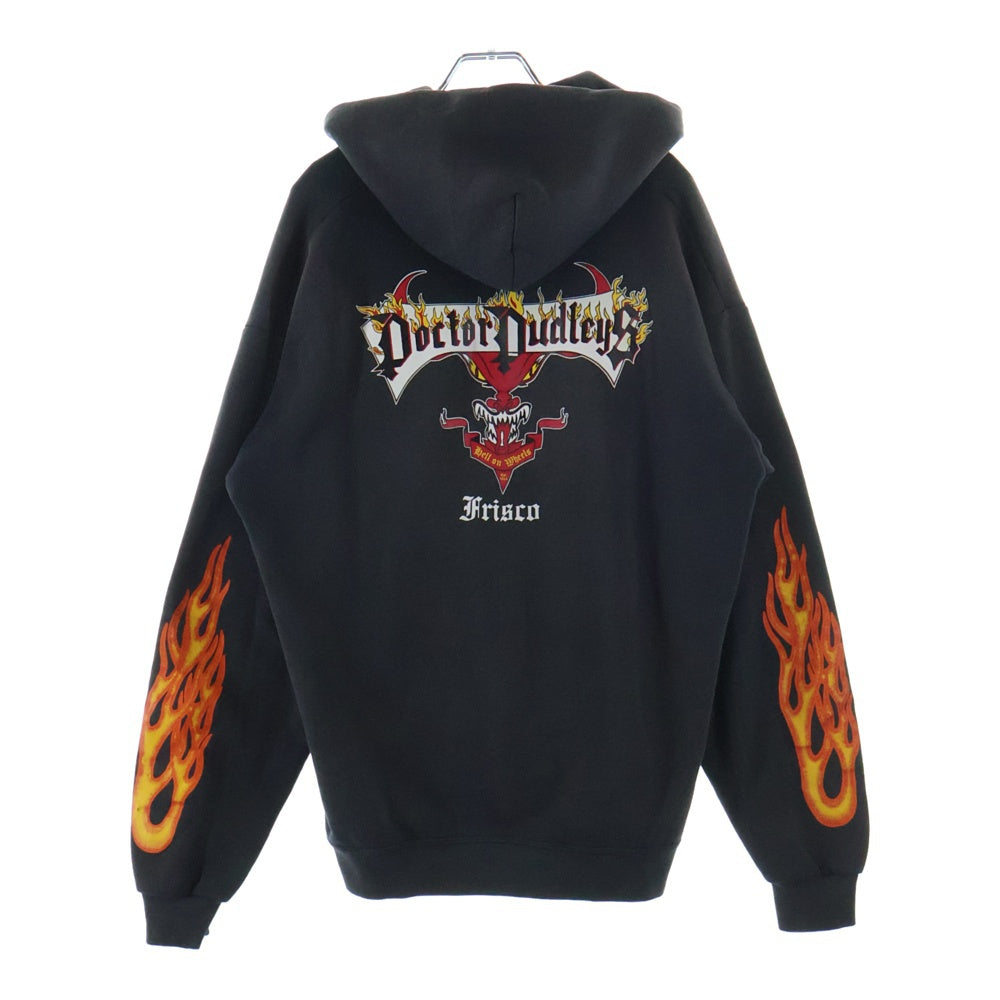 VINTAGE(ヴィンテージ) 90-00s DOCTOR DUDLEYS Flame Zip up Hoodie ドクターダドリーズ ジップアップフーディー パーカー LEEタグ ブラック