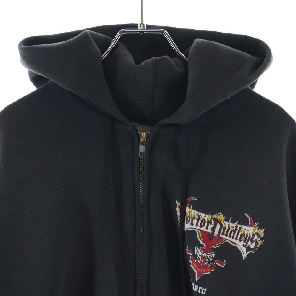 VINTAGE(ヴィンテージ) 90-00s DOCTOR DUDLEYS Flame Zip up Hoodie ドクターダドリーズ ジップアップフーディー パーカー LEEタグ ブラック