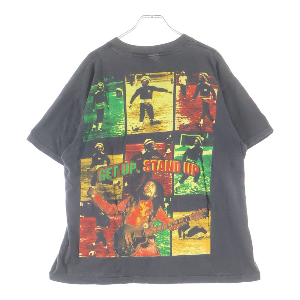 VINTAGE(ヴィンテージ) 90s BOB MARLEY Get Up Stand Up Tee ボブマーリー 50周年 ラップTシャツ 両面プリント 半袖Tシャツ カットソー ブラック