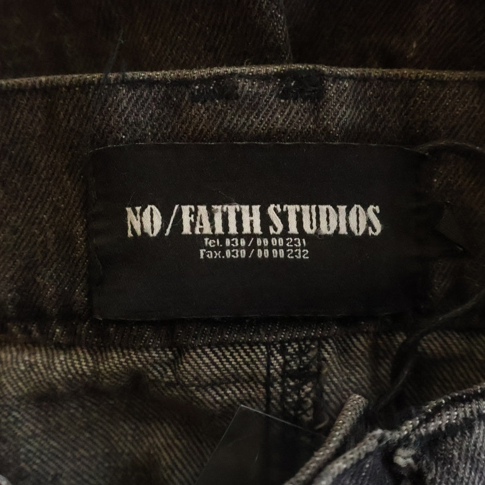 NO/FAITH STUDIOS(ノーフェイスストゥディオス) SUN FADED DUNE BAG Y DNIM フェード加工 バギー デニム ブラック