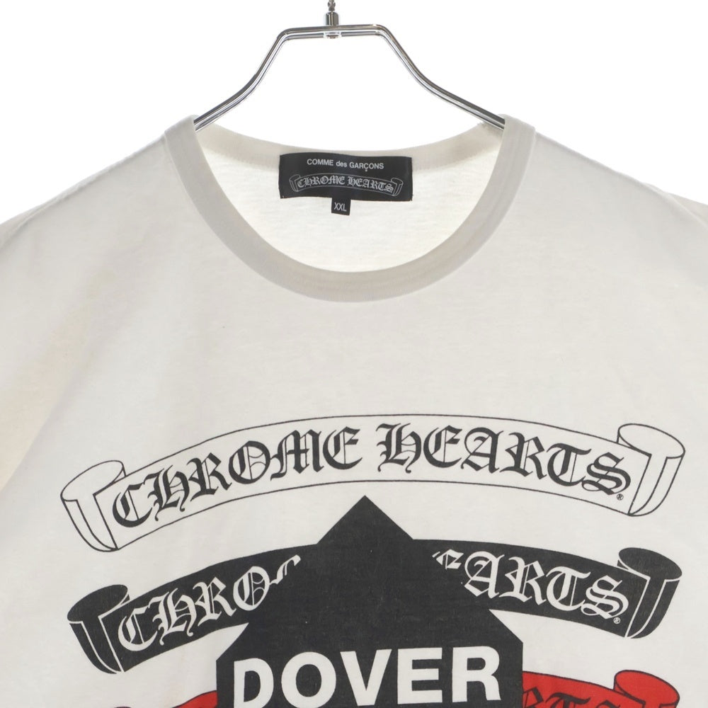 CHROME HEARTS(クロムハーツ) 12SS × COMME des GARCONS DSM別注 Scroll Label Logo Tee ZI-T001 ×コムデギャルソン コラボ スクロールロゴプリント 半袖Tシャツ ホワイト