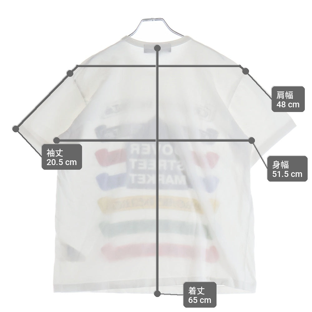 CHROME HEARTS(クロムハーツ) 12SS × COMME des GARCONS DSM別注 Scroll Label Logo Tee ZI-T001 ×コムデギャルソン コラボ スクロールロゴプリント 半袖Tシャツ ホワイト