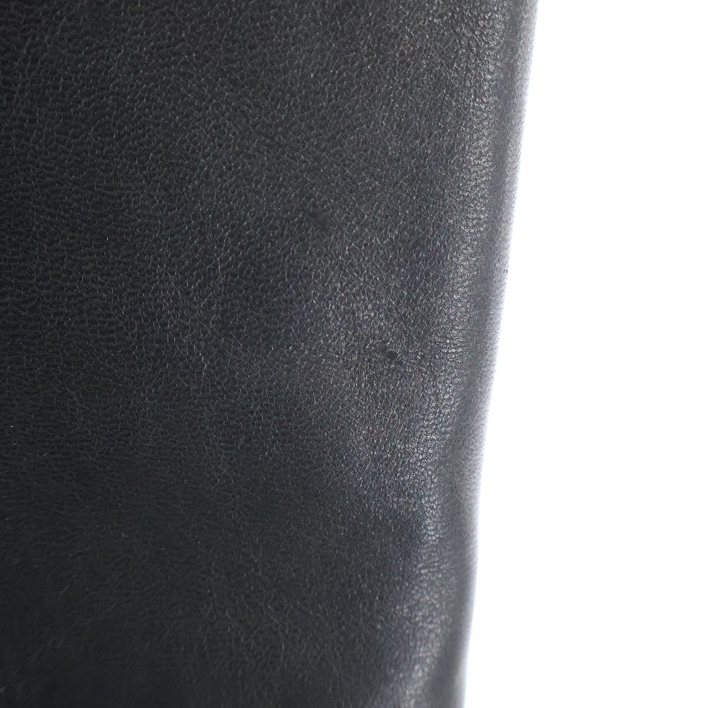 MASSES(マシス) HORSE LEATHER PANTS. VINTAGE W 馬 レザー ヴィンテージ加工ストレート パンツ ブラック