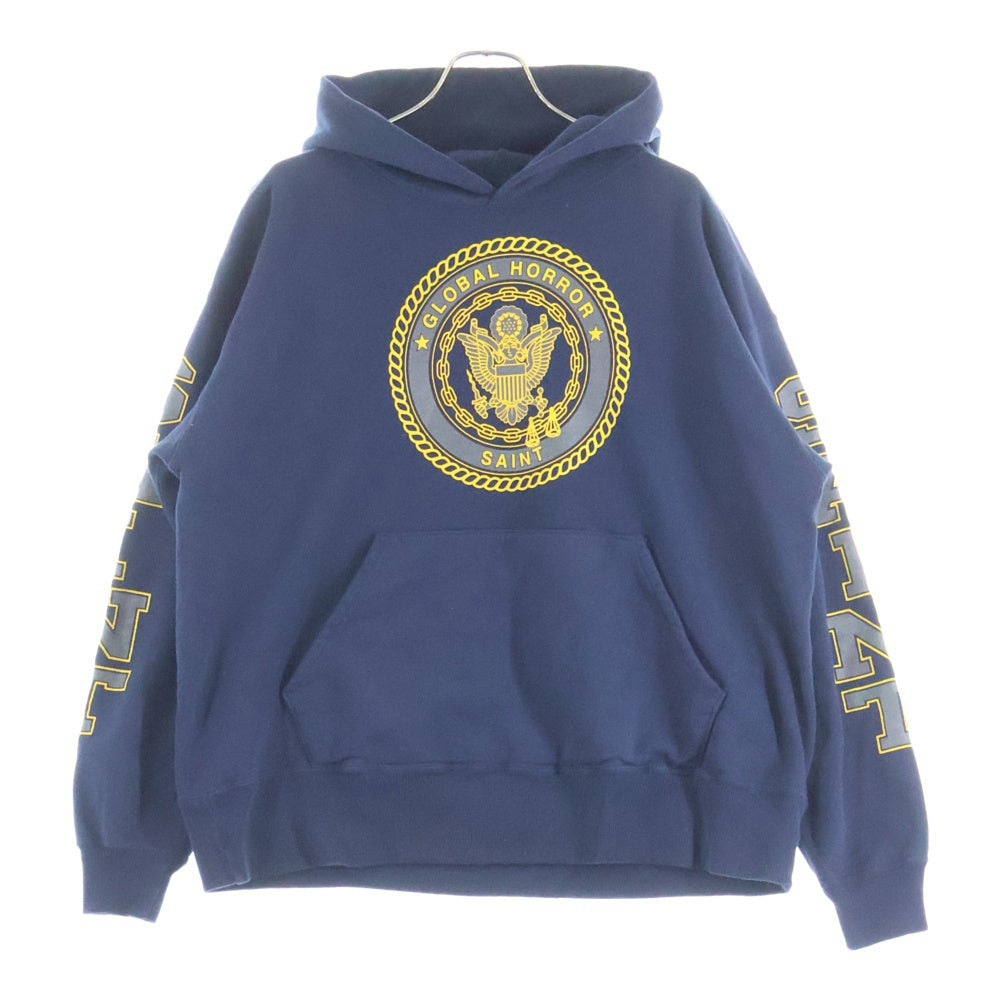SAINT MICHAEL(セントマイケル) 25AW SAINT HOODIE プルオーバーフーディ パーカー ネイビー SM-HR1-0000-055