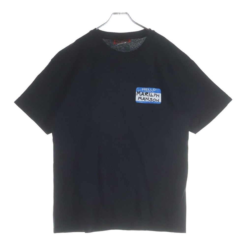 VINTAGE(ヴィンテージ) 90s MARILYN MANSON HELLO MY NAME IS MARILYN MANSON TEE マリリンマンソン ハロー 両面プリント 半袖Tシャツ カットソー ブラック