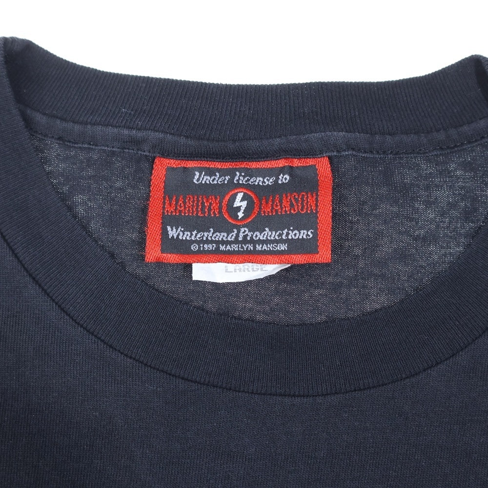 VINTAGE(ヴィンテージ) 90s MARILYN MANSON HELLO MY NAME IS MARILYN MANSON TEE マリリンマンソン ハロー 両面プリント 半袖Tシャツ カットソー ブラック