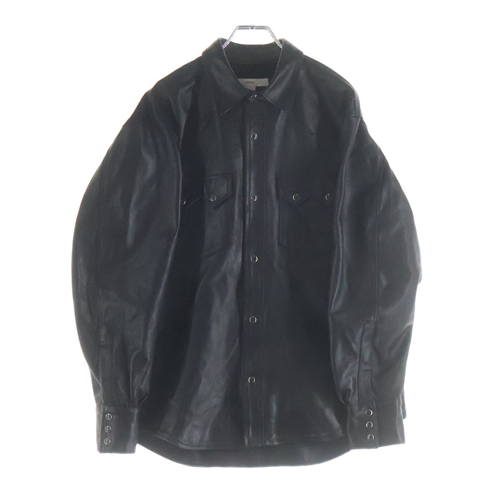 MASSES(マシス) HORSE LEATHER SHIRT VINTAGE W 馬 レザー ショート ヴィンテージ加工 ジャケット ブラック
