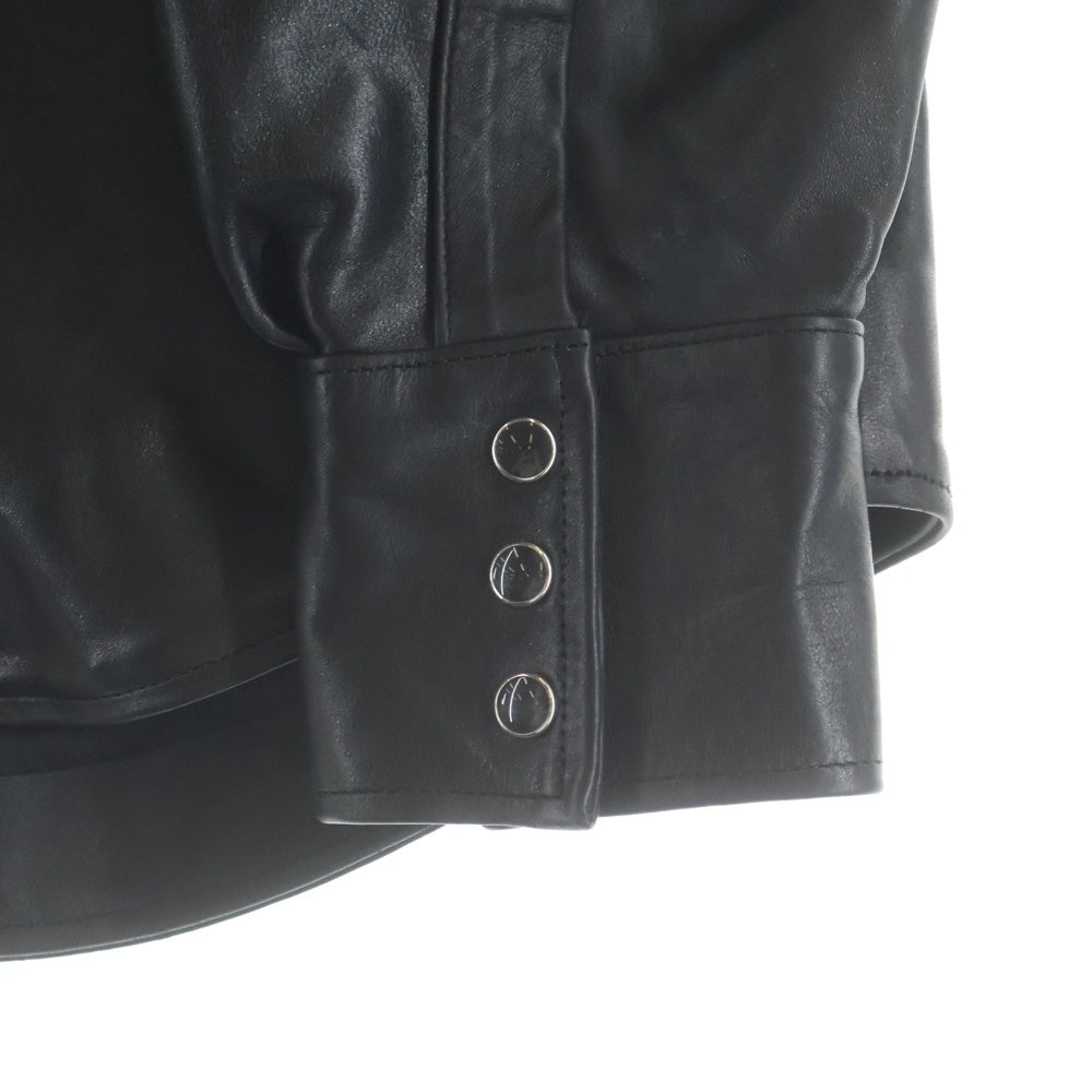 MASSES(マシス) HORSE LEATHER SHIRT VINTAGE W 馬 レザー ショート ヴィンテージ加工 ジャケット ブラック