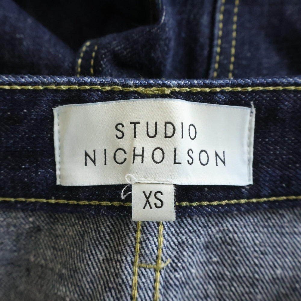 STUDIO NICHOLSON(スタジオニコルソン) PYAD SELVEDGE DENIM SUEDE HEAD SLACK ワイドデニムパンツ インディゴ 51-10-722017