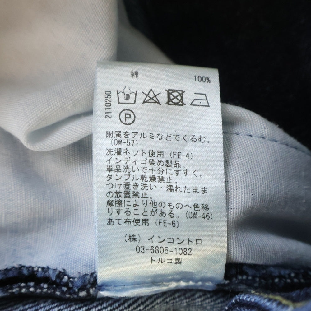 STUDIO NICHOLSON(スタジオニコルソン) PYAD SELVEDGE DENIM SUEDE HEAD SLACK ワイドデニムパンツ インディゴ 51-10-722017