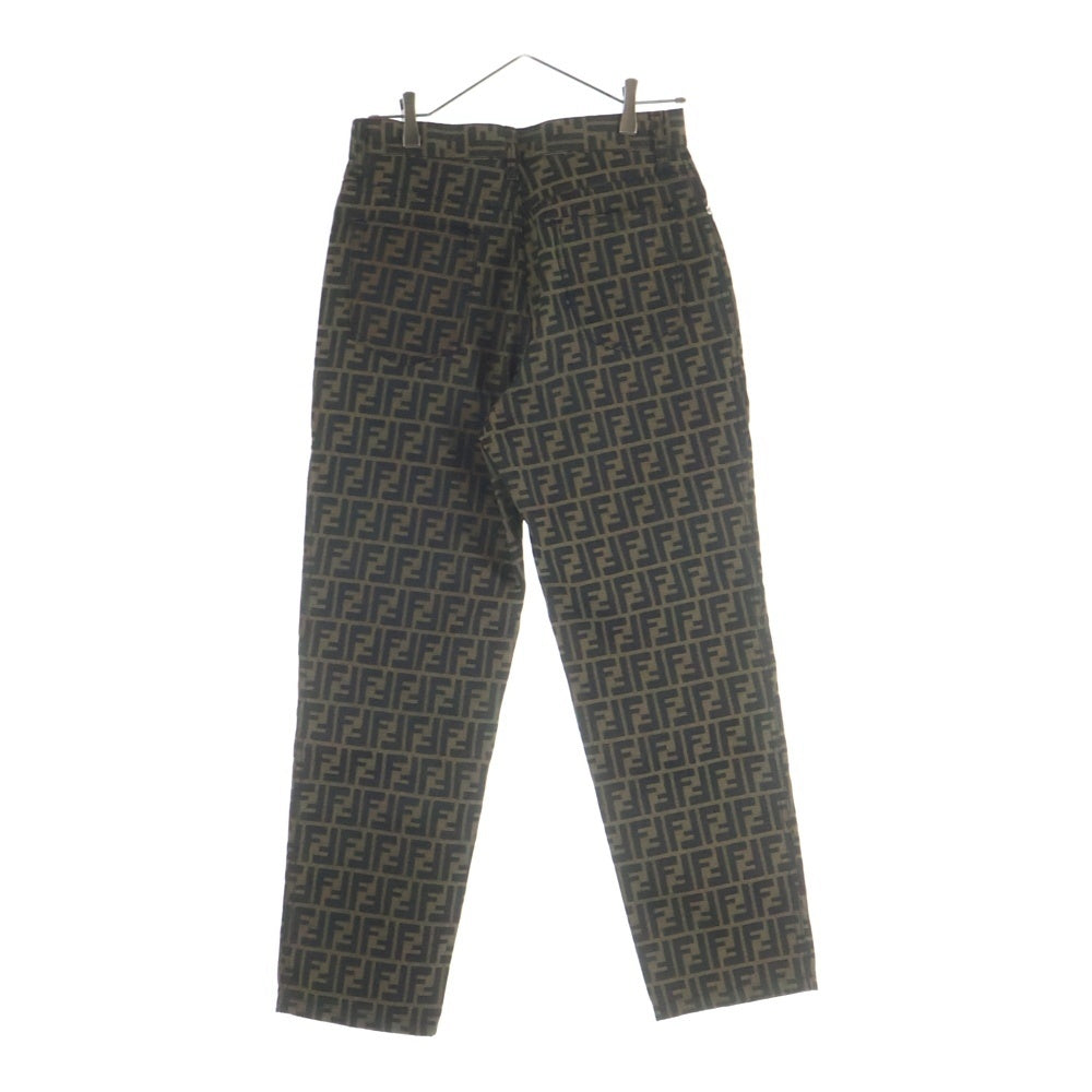 FENDI(フェンディ) 90-00s FENDI JEANS 総柄 ロングパンツ イタリア製 ズッカ柄 ブラウン×ブラック 01.540140