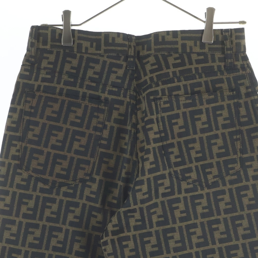 FENDI(フェンディ) 90-00s FENDI JEANS 総柄 ロングパンツ イタリア製 ズッカ柄 ブラウン×ブラック 01.540140