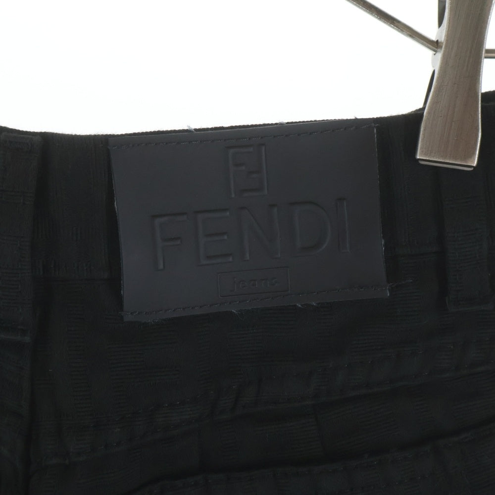 FENDI(フェンディ) 90-00s FENDI JEANS ロゴ コットンロングパンツ ズッカ柄 イタリア製 ブラック 01.550010 レディース