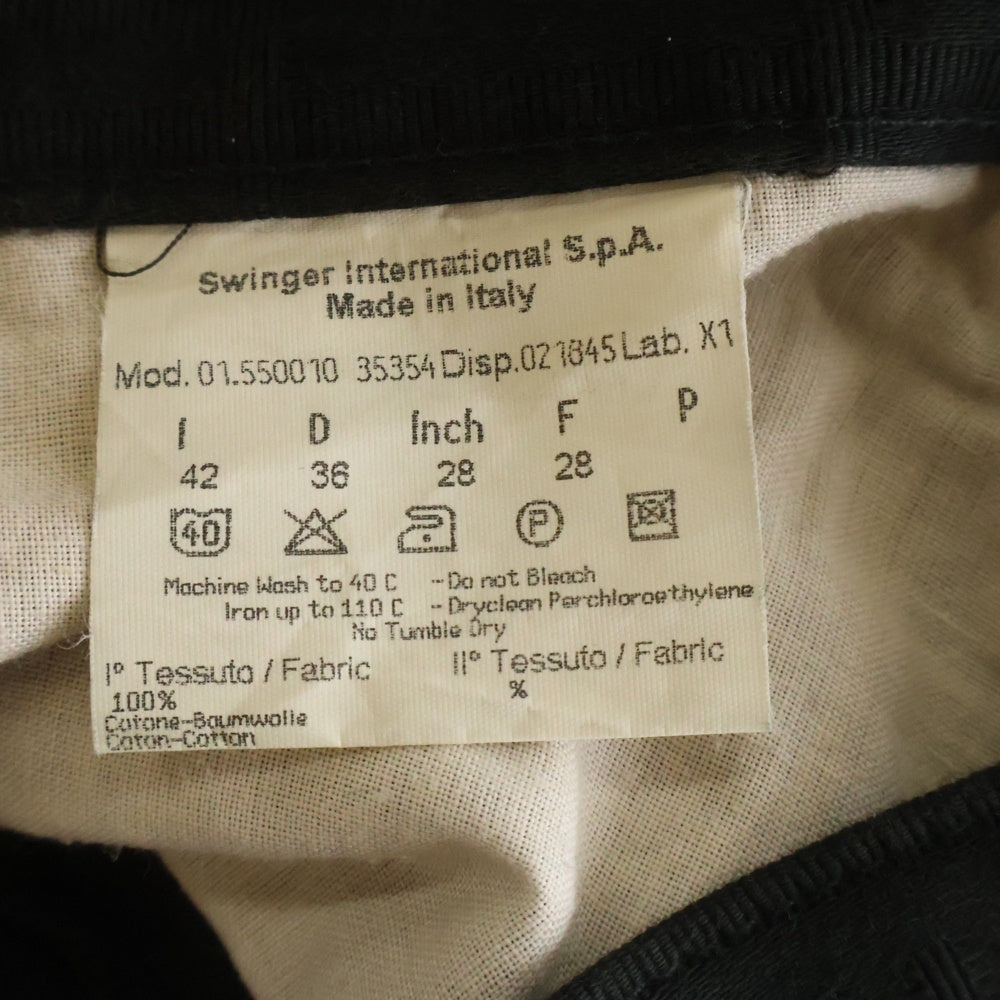 FENDI(フェンディ) 90-00s FENDI JEANS ロゴ コットンロングパンツ ズッカ柄 イタリア製 ブラック 01.550010 レディース