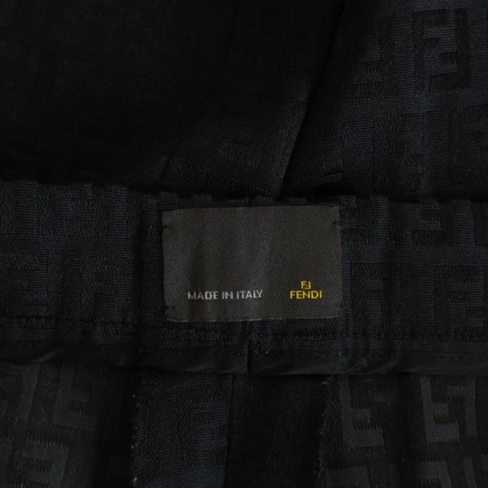FENDI(フェンディ) ズッカ柄 ロングパンツ スラックス ポリエステル コットン ブラック レディース 78003 2714