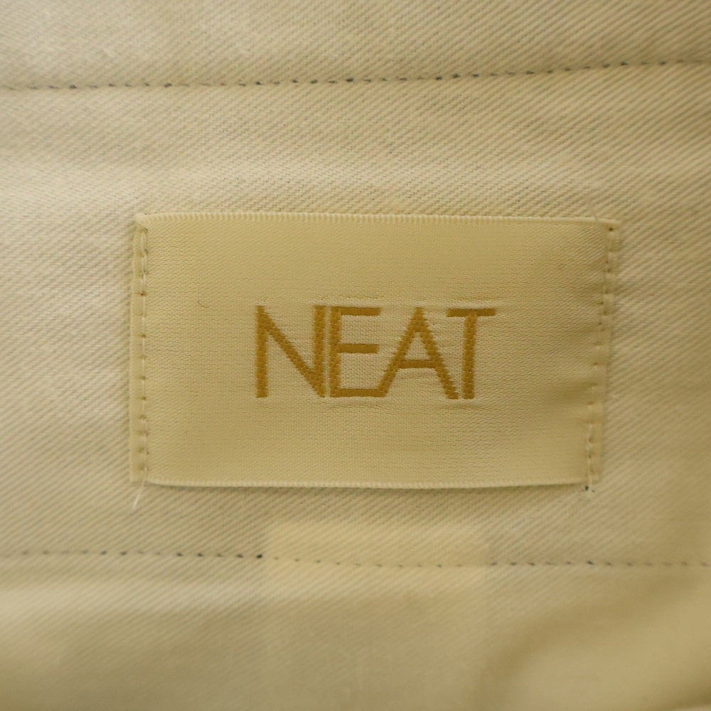 NEAT(ニート) 2タックパンツ ワイドスラックス サイドライン ウール モヘヤ ブラック