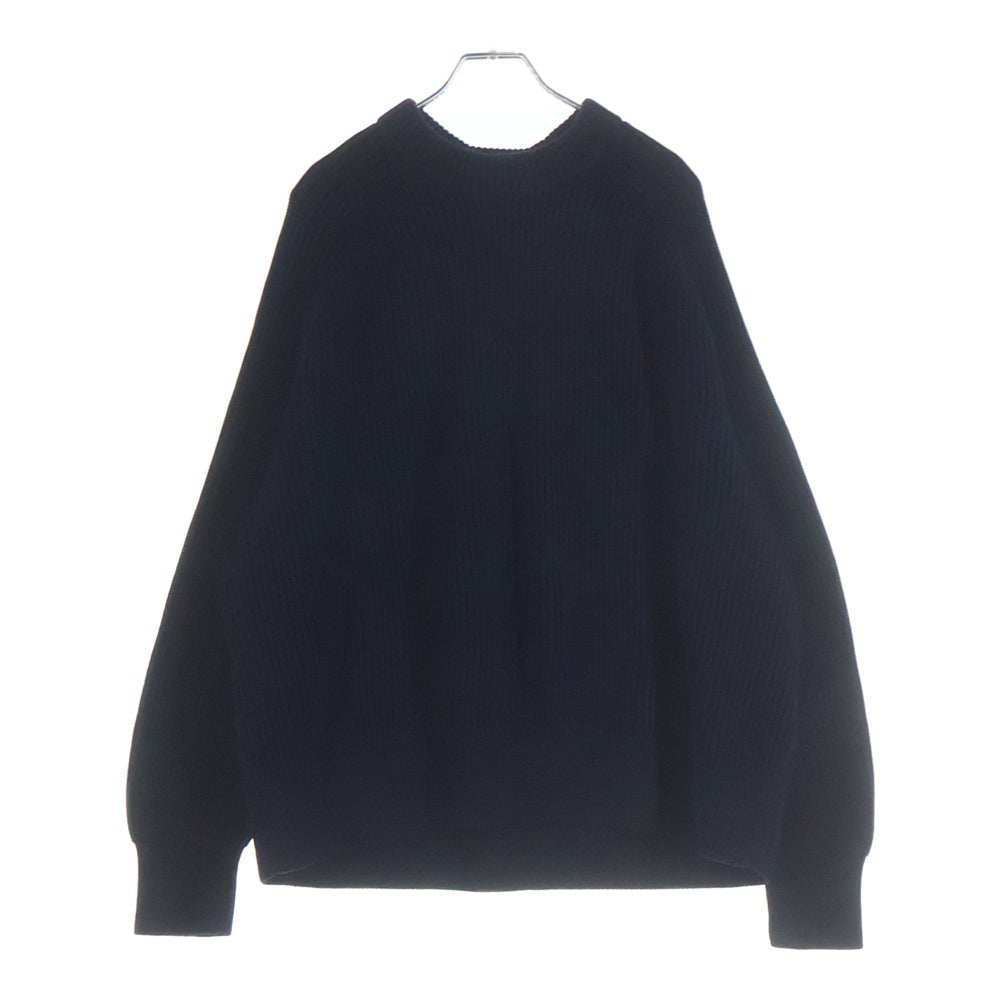 STUDIO NICHOLSON(スタジオニコルソン) RIB OVERSIZED CREW NECK オーバーサイズ リブ編み ニット ネイビー 52-10-141013