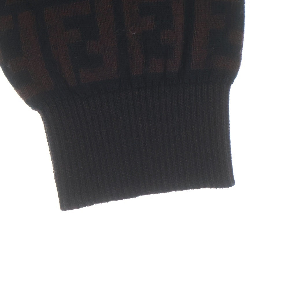 FENDI(フェンディ) 90-00s OLD ズッカ柄 ウール モックネック ニット セーター イタリア製 ブラウン