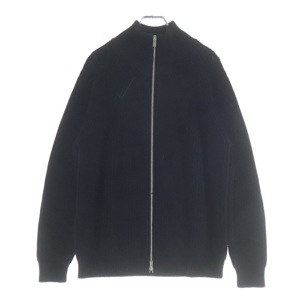 BATONER(バトナ―) 23AW SIGNATURE DRIVERS KNIT シグネチャードライバーズニット ウール ジップアップ ブラック BN-23FM-033