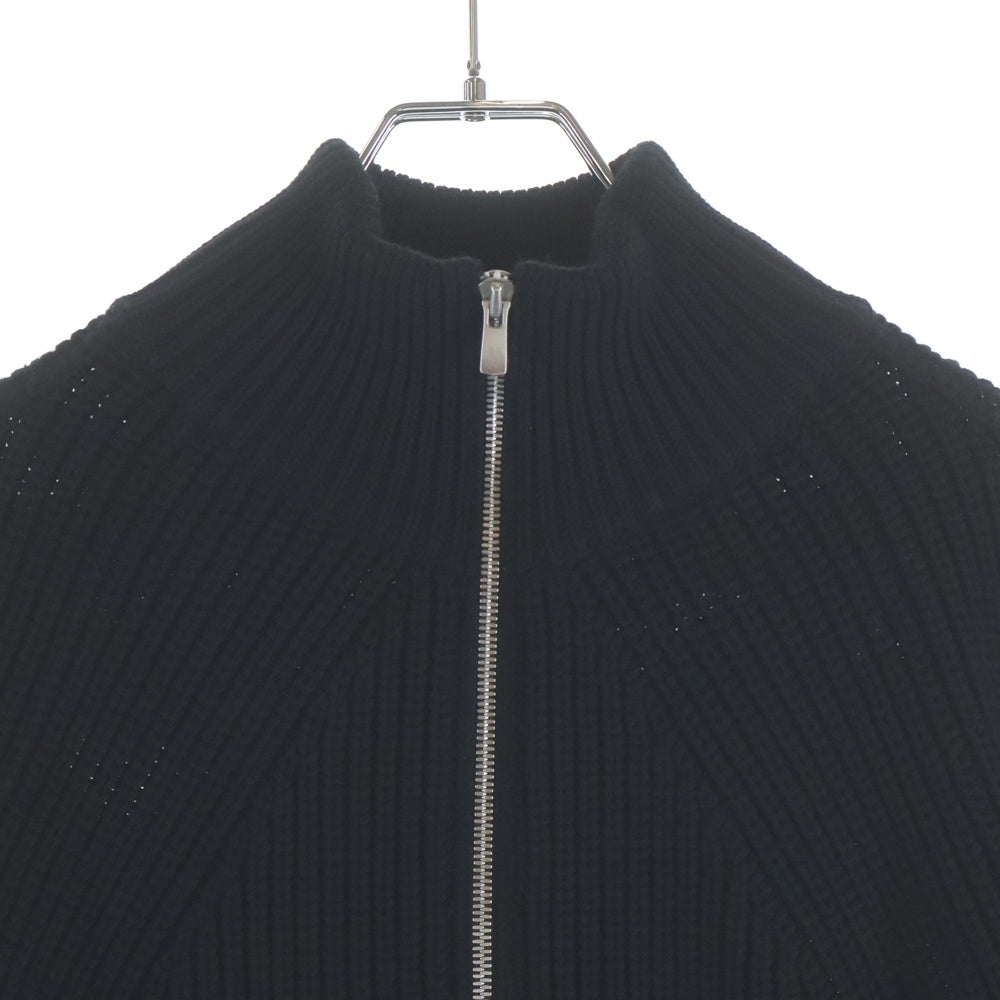 BATONER(バトナ―) 23AW SIGNATURE DRIVERS KNIT シグネチャードライバーズニット ウール ジップアップ ブラック BN-23FM-033