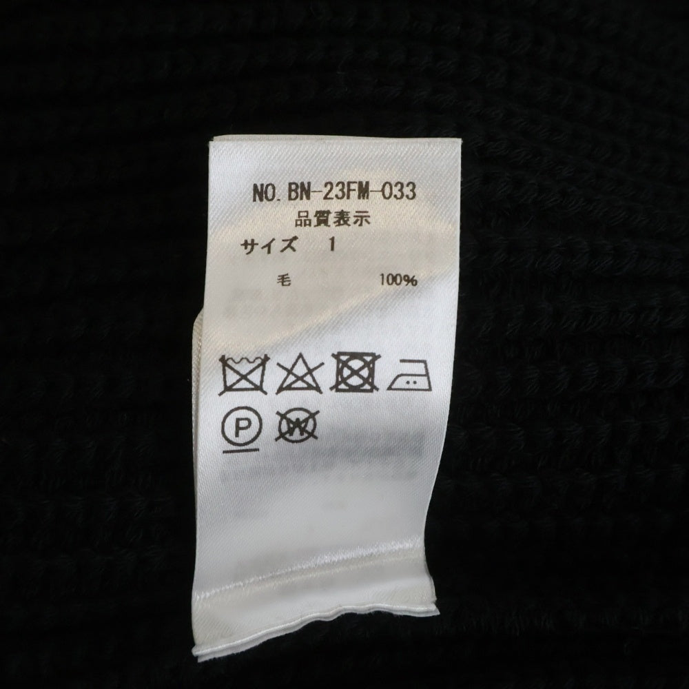 BATONER(バトナ―) 23AW SIGNATURE DRIVERS KNIT シグネチャードライバーズニット ウール ジップアップ ブラック BN-23FM-033