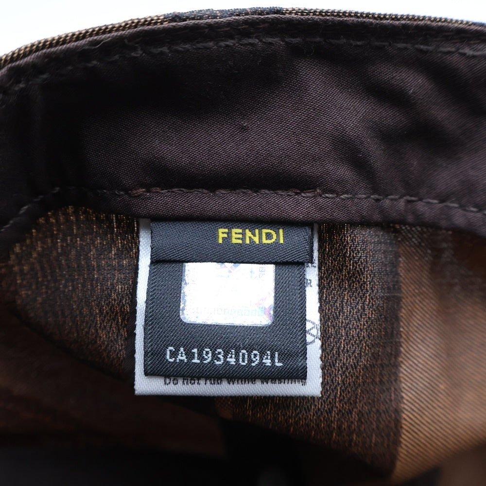 FENDI(フェンディ) ペカン柄 ベースボールキャップ 帽子 ストライプ ブラウン系
