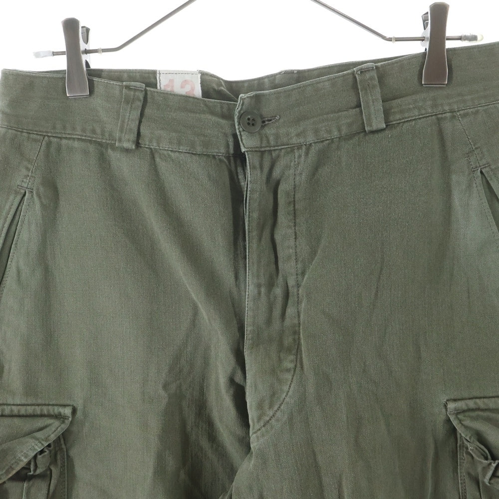 VINTAGE(ヴィンテージ) 60s FRENCH ARMY M47 MILITARY PANT HB フランス軍 M47 後期 ヘリンボーン ミリタリー カーゴパンツ カーキ