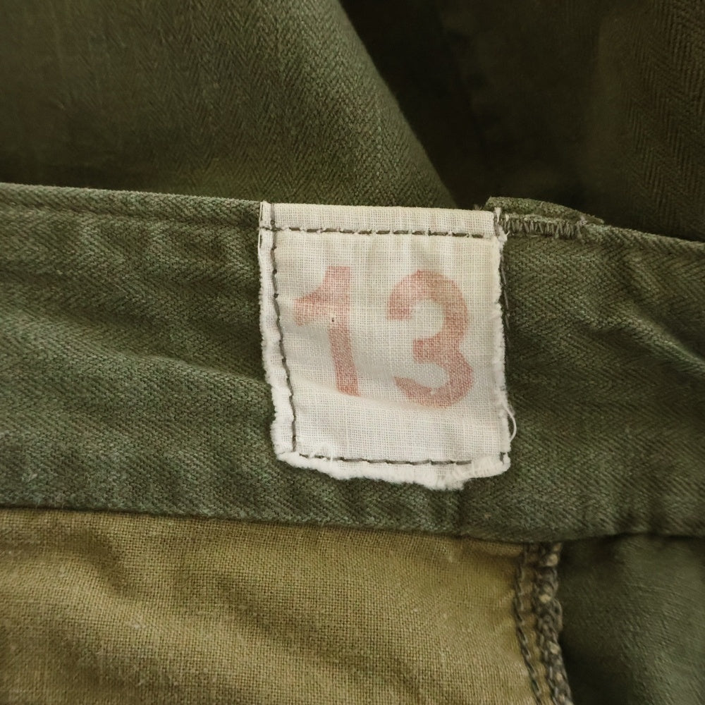 VINTAGE(ヴィンテージ) 60s FRENCH ARMY M47 MILITARY PANT HB フランス軍 M47 後期 ヘリンボーン ミリタリー カーゴパンツ カーキ