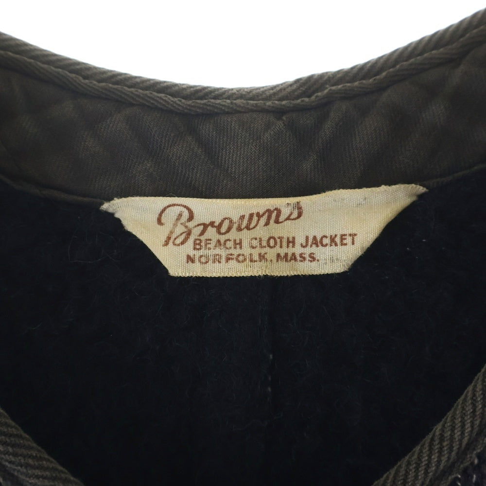 Brown's BEACH(ブラウンズビーチ) 40s VEST ボタン刻印BROWN'S BEACH CLOTH 4ポケット ごま塩 三角タグ スナップボタン ブラック