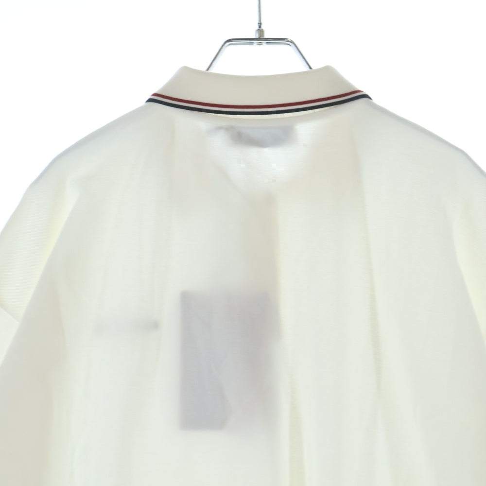 miumiu(ミュウミュウ) 24SS COTTON LOGO POLO L/S コットンピケ 長袖ポロシャツ ホワイト ロゴ刺繍 MJL019