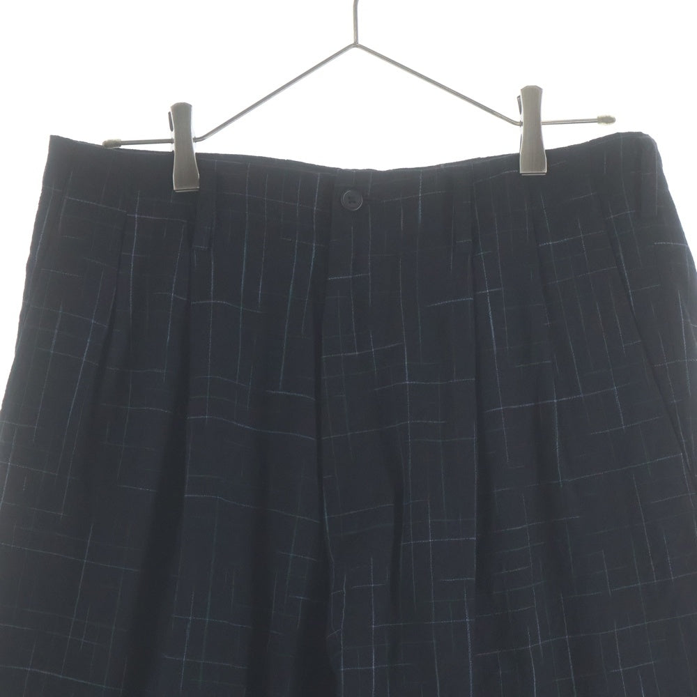 Y's for men(ワイズフォーメン) 96SS Archive アーカイブ ウールギャバジン スラックス チェックパンツ ブラック MF-P04-118
